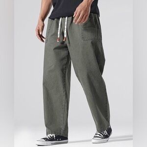 Kidoriman Pokku Relaxed fit Men's Gray Casual Drawstring Pants Sz XL